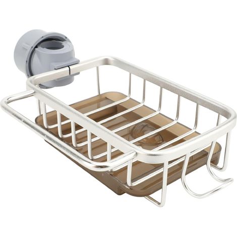 Porte-éponge pour évier de cuisine, support de rangement pour robinet, étagère de rangement pour évier de cuisine, panier multifonction pour évier, organisateur bien rangé au-dessus de la (1/5)