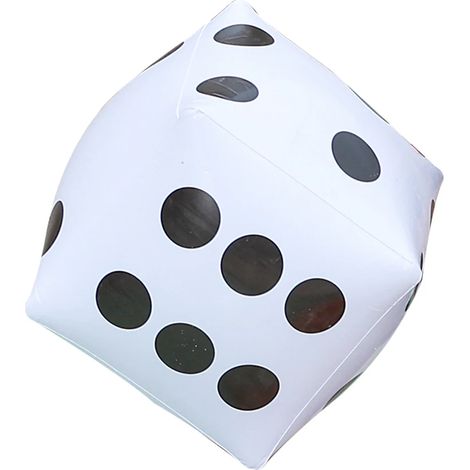 Dé gonflable blanc en PVC, accessoire de jeu pour piscine. (1/5)