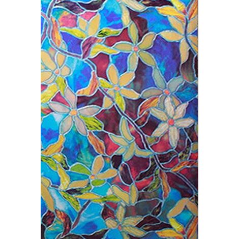 Film de verre électrostatique couleur orchidée, cellophane peinte sans colle (1/5)
