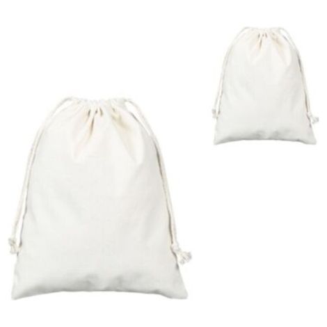 Sacs en tissu en coton Ensemble de 10 pièces - sacs à cordon sacs à pain sacs à fruits et légumes - rangement - DIY durable--30 x 35cm