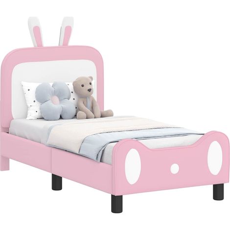 Maison Exclusive - Kinderbettgestell mit Kopfteil Rosa 70 x 140 c
