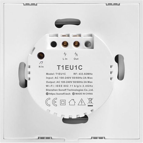 Touch light switch WiFi + RF 433 Sonoff T1 EU TX (1-gang) (1/4)