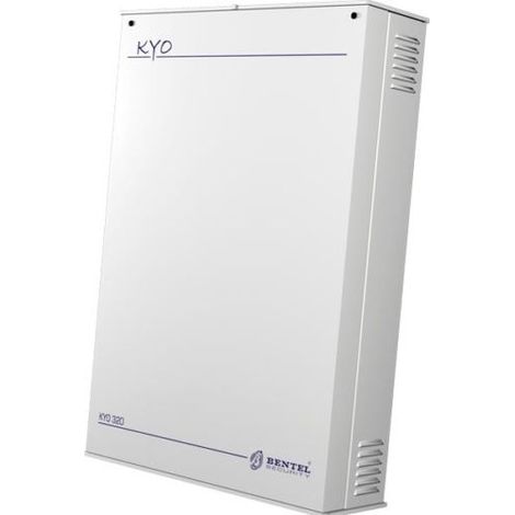 Multifunktionale Alarmzentrale, erweiterbar von 8 auf 344 Zonen mit 3A-Schaltnetzteil. Metallbehälter  BENTEL-Code. KYO320