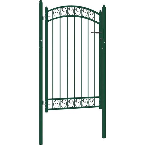Teenpull – Zauntor EMMEN mit Bogenabschluss Stahl 100 x 106 cm Grün (1/5)