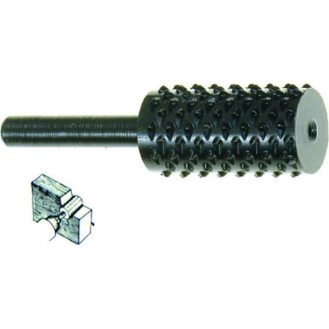 Fresa-raspa cilindrica rotativa per legno - codolo mm.6 per trapano pg 430.00 - 5 bl