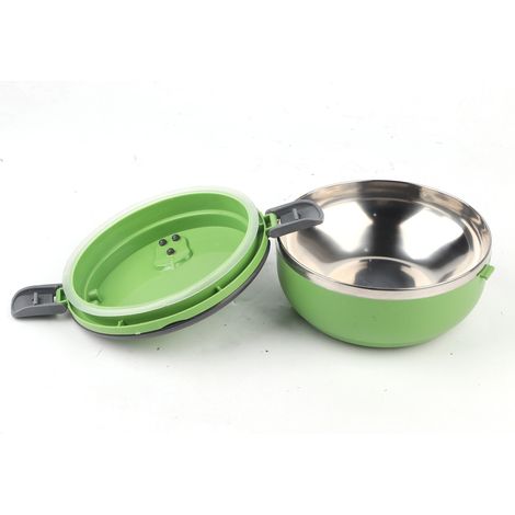 Boîte repas inox durable 1 couche, boîte bento pour pique-nique, contenant alimentaire en acier inoxydable solide (1/3)