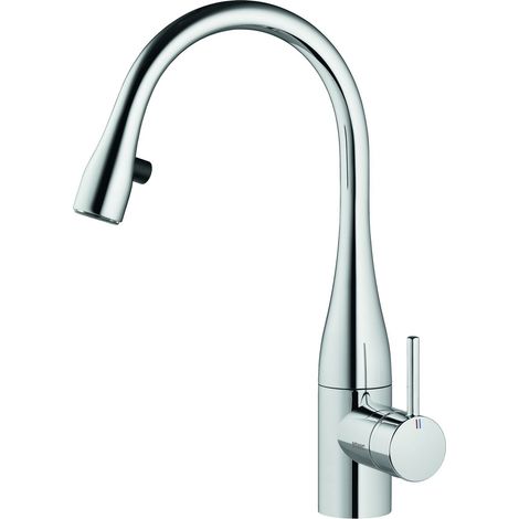 KWC Küchenarmatur Eve 1 mit ausziehbarem Auslauf und LED-Beleuchtung chrom Hochdruck (1/4)
