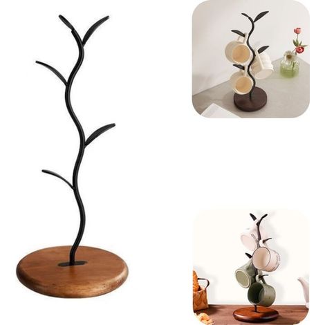 Étagère de rangement porte rangement pour tasses à café rangement pour bijoux (noir, 4015cm) (1/5)