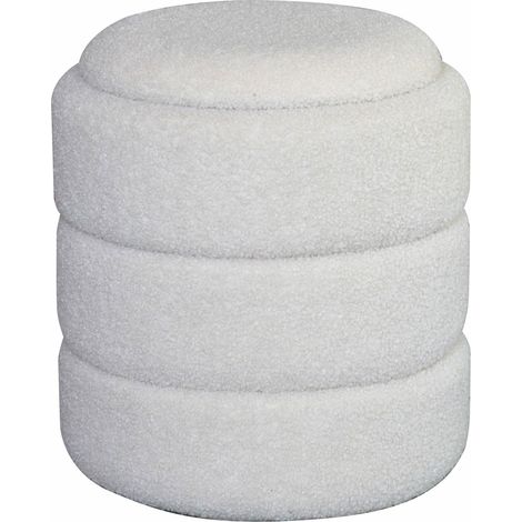 Marvin Pouf Contenitore In Tessuto Morbido Poggiapiedi CHUBBY Sgabello per Casa Soggiorno Camera da Letto Salotto Divano Tavolino Rotondo Poltrona Beige (1/2)