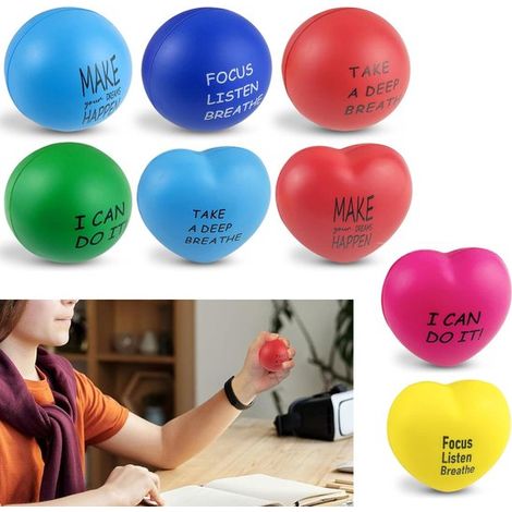 Lot de 8 balles anti-stress, balles d'exercice pour soulager le stress, adaptées au renforcement des mains, des poignets ou des avant-bras (multicolores)
