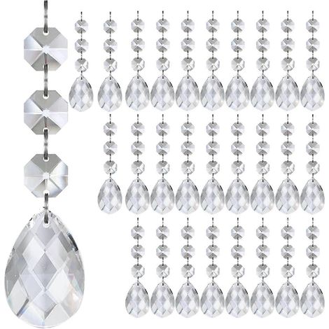 Transparente, bruchsichere Acryl-Schneeflocken-Eiszapfen-Weihnachtsdekoration mit tropfenförmiger Kugel für Zuhause, Party, Weihnachtsbaum, mehrfarbig (1/5)