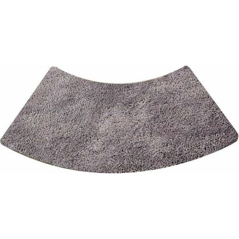 Tapis de douche rond festonné, tapis de douche quart de rond en microfibre, lavable en machine, antidérapant, gris, 45x100cm