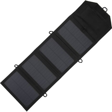 Panneau Solaire Pliable 7.2W avec Port USB pour Charge de Téléphone Portable - Noir (1/5)