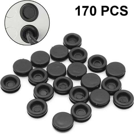Kit de 170 bouchons en caoutchouc pour trous de pare-feu, comprenant des œillets et des joints annulaires, disponible en 7 tailles différentes, pour applications automobiles, pompes et appareils élect