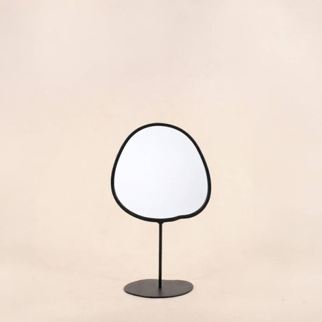Miroir organique en métal sur pied 25cm