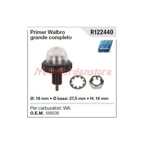 WALBRO cebador para WA carburador cortacésped cortacésped trimmer R122440