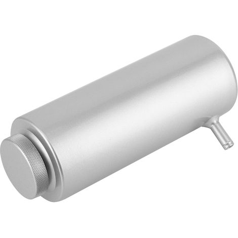 3x7.5in 800ml/27oz Réservoir universel de récupération d'huile et liquide de refroidissement en aluminium argenté (1/5)