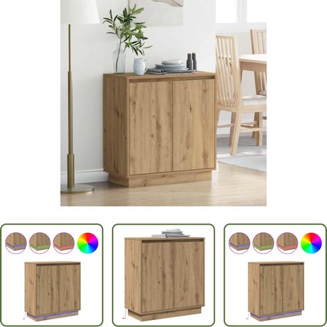 vidaXL RGB-LED-Streifen - LED-Sideboard Artisan-Eiche 71 x 34,5 x 75 cm Holzwerkstoff (1/5)