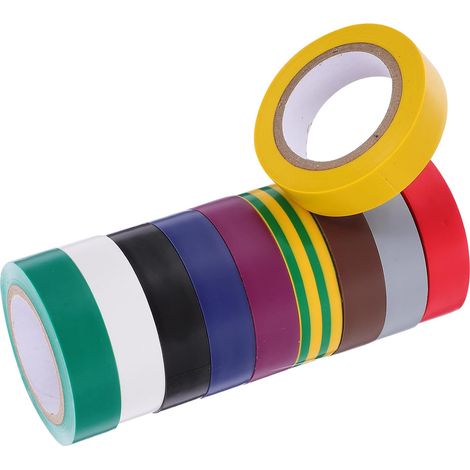 Bande d'isolation électrique en PVC, 10 rouleaux multicolores, 15 (1/5)