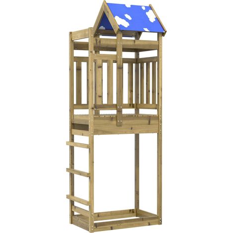Torre de Juego Marrón Madera Sólida Impregnada vidaXL (1/5)