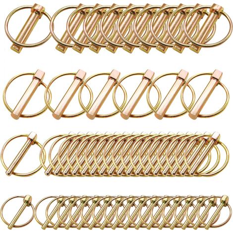 50 pièces Assortiment de goupilles robustes Kit de goupilles pour tracteurs Goupilles à anneau Goupilles PTO pour tracteurs agricoles Remorques Camions Tondeuses à gazon (1/5)