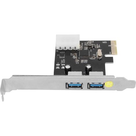 PCIe-zu-USB-3.0-Erweiterungskarte, 2 x 5-Gbit/s-Anschlüsse, 4-Pin-Stromversorgung, Plug & Play für Windows-Desktop-PCs