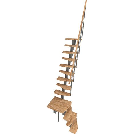 Scala dritta salvaspazio 8 gradini - Altezza raggiungibile 1.52 a 1.83m - Larghezza 65cm - Struttura nera e gradini in legno di faggio - QUATRO-L-SGMHET-8