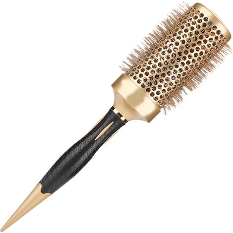 Peigne cylindrique en céramique et aluminium doré, accessoire de coiffure pour salon de beauté à domicile 53 (1/5)