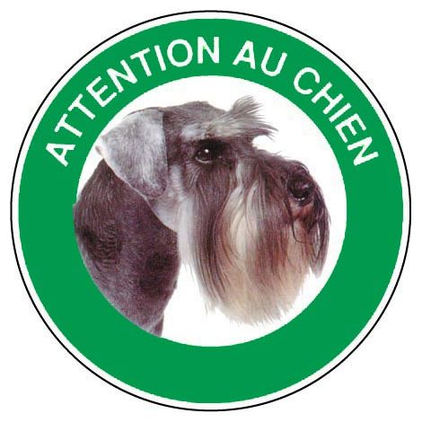 Panneau Attention au chien Schnauzer nain - Rigide Ø180mm - 4040493