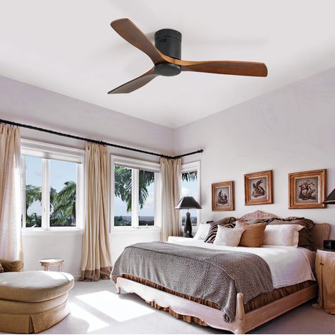 Ventilatore da soffitto Ø132 cm 52 pollici, motore DC reversibile, 6 velocità, telecomando, timer, montaggio a filo, silenzioso (1/5)