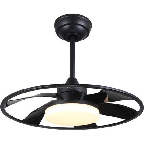 Ventilador de techo LED "Celsius" regulable con control remoto (26W 3CCT 2950lm) IP20 Ø55cm color negro (1/2)