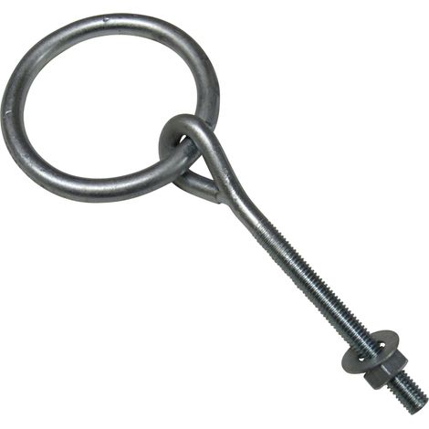 Zinc Plated Ring Eye Bolt (6" Horse Manger Animal Dog Tether Livery Farm)