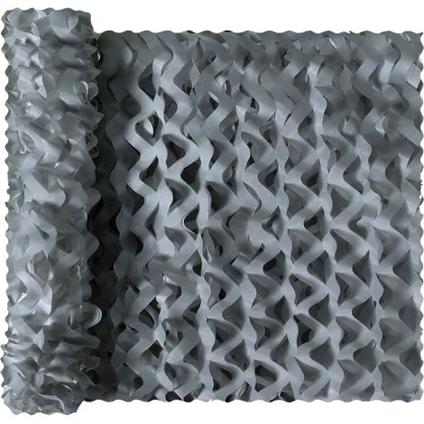 Voile d'ombrage camouflage rectangulaire - 2 x 3 m - Gris (1/4)