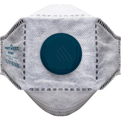 Masque Eagle Respiratoire Ffp3 Plat Pliable En Carbone, Avec Valve (paquet De 10 Pièces) - Blanc - Portwest