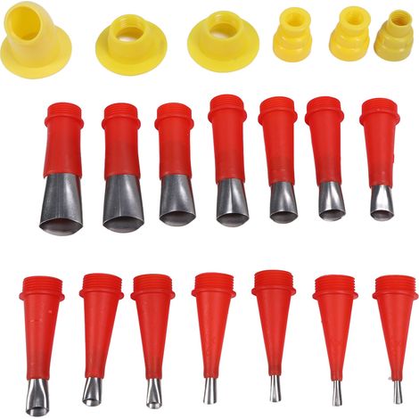 Set de 20 buses à colle en acier inoxydable intégré, outil d’application pour mastic verre, embout type bec de canard (1/5)