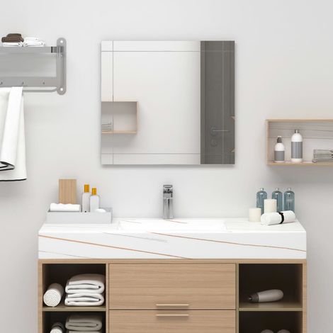 Miroir Mural Moderne, Miroir de maquillage, Miroir suspendu pour Vanité, Salle de Bain, Salon Chambre 80x60 cm Verre KIM5039 (1/5)