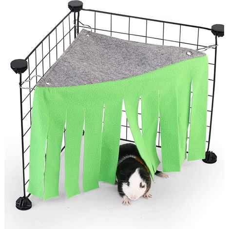 Hamac Pour Rongeurs - 31,5 x 27 cm - Tissu Coton Avec Rembourrage En Mousse - Vert - Pour Hamster Souris Oiseaux Nains et Glissoires - 1 Pièce (1/5)
