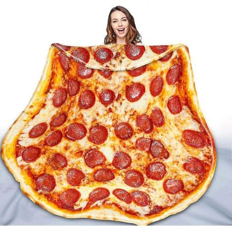Couverture pizza double face pour adultes et enfants, couverture géante amusante et réaliste en forme de pizza, fantaisie (1/4)