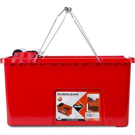Finish – Bac de nettoyage Rubiclean Pro 24L – Polypropylène léger – 2 rouleaux égoûtteurs – Double poignée en acier galvanisé – Pour surfaces céramiques (1/4)
