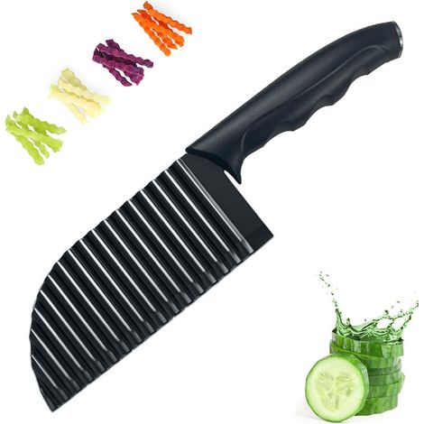 Coupe-Frites Ondulé - Lame Acier Inoxydable - Pour Pommes De Terre Et Légumes Fermes - 1 Pièce (1/5)