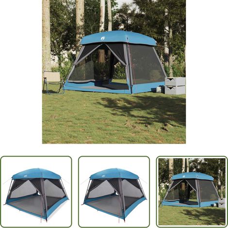 vidaXL Tenda impermeabile -  Tenda Familiare Cabina per 6 Persone Blu Impermeabile (1/5)