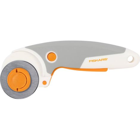 Fiskars Taglierino a Rotella in Titanio, Impugnatura con Leva a Grilletto, Per Destrimani e Mancini, Diametro della Lama: 45 mm, Arancione/Bianco/Grigio, 1066041 (1/5)