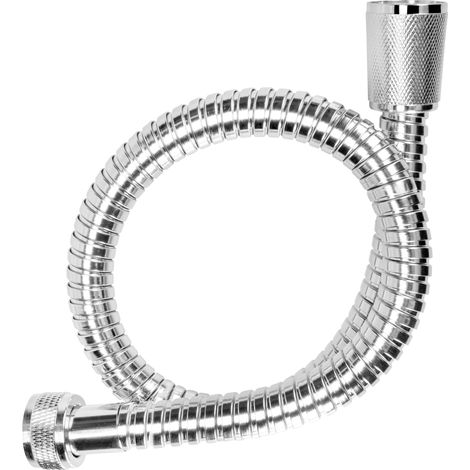 Cornat TECBW3323 - Tubo flessibile per doccia, lunghezza 50 cm, in acciaio inox cromato, estremamente resistente, attacco da 1/2", cromato, tubo per doccia, tubo di ricambio per doccia e vasca da (1/2)