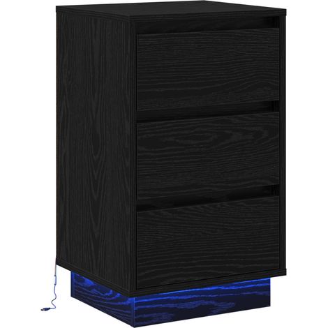 Maison Exclusive - Armario de Noche con cajón Roble Negro 39 x 34