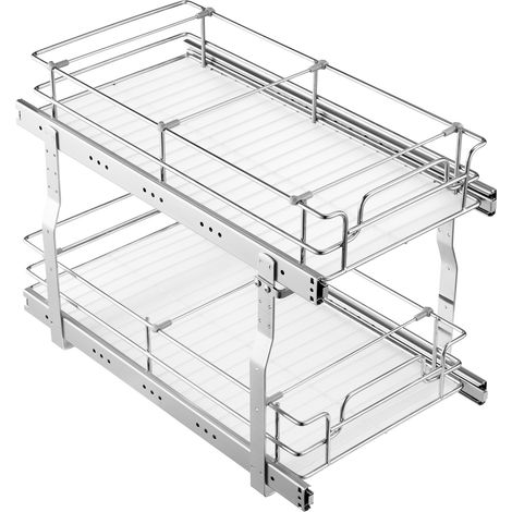 Mophorn Organizador extraíble para gabinetes de 12" de ancho x 21" de profundidad, estantes deslizables para despensa de alta resistencia. Cajones extraíbles de acero cromado
