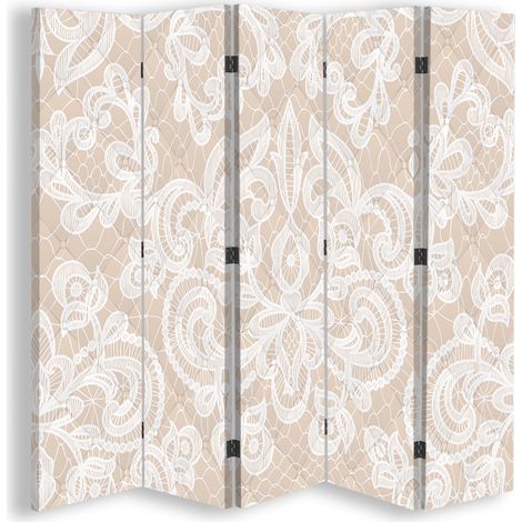 Paravento bilaterale, Beige elegante - 180x170 (1/5)