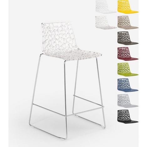 Sgabello design Grand Soleil bar cucina 64cm Mini Spider - Trasparente