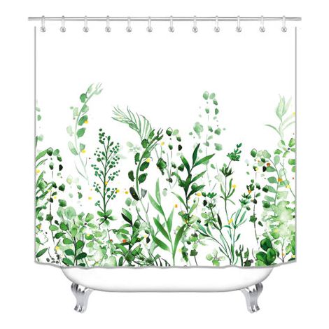 Rideau de Douche en Polyester Anti-Moisissure 180x200 cm, Rideau de Salle de Bain en Tissu Lavable à Impression Numérique avec 12 Crochets Gratuits (1/3)