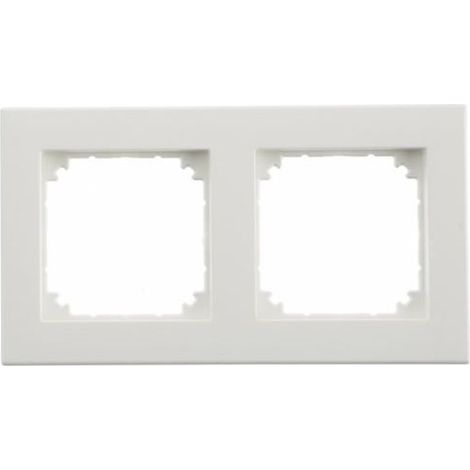 M-PLAN II 488219 DOUILLE CADRE POUR 2 PRISES CHASSE DESIGN BLANC POLAIRE