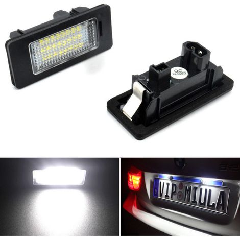 Lampe LED de Plaque BMW E39 E90 E82 24SMD 2835 6500-7000K Blanc 12V, Lampe Immatriculation pour Série 1 3 5 X1 X5 X6 E88 E91 E92 E93 E60 E61 E70 E71, 50000H Garantie 2 Ans, Accessoire Auto Canbus Sans (1/4)